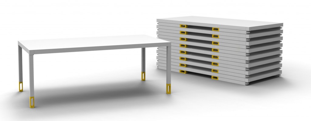 Safe Folding Table For Vitra by Jonas Trampedach